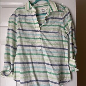 Striped Long-Sleeve Shirt - Blue & Green